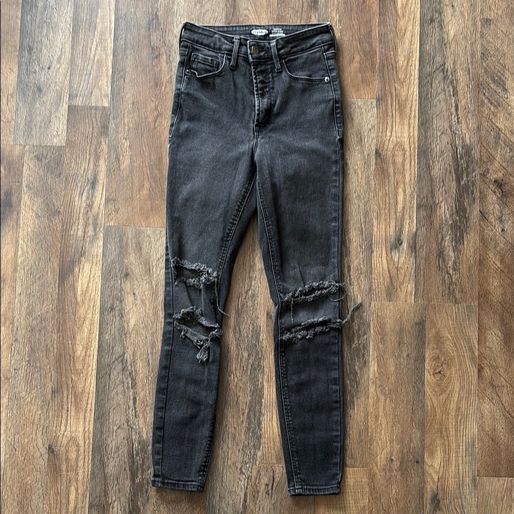 Old Navy Black Denim Rockstar Super Skinny Extra High Rise Jeans